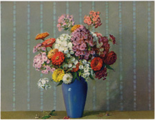 Vintage calendar art of flowers